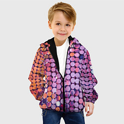 Куртка с капюшоном детская Вечеринка точки глянцевый узор, цвет: 3D-черный — фото 2