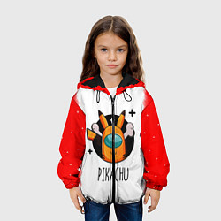 Куртка с капюшоном детская Among Picachu, цвет: 3D-черный — фото 2