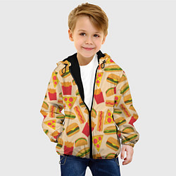Куртка с капюшоном детская Фастфуд, цвет: 3D-черный — фото 2
