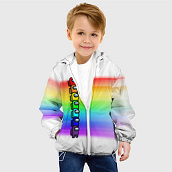 Куртка с капюшоном детская AMONG US - РАДУГА, цвет: 3D-белый — фото 2