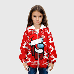 Куртка с капюшоном детская Новый Год Среди Нас!, цвет: 3D-белый — фото 2