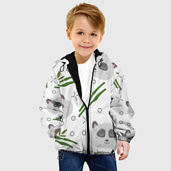Куртка с капюшоном детская Панда с бамбуком, цвет: 3D-черный — фото 2