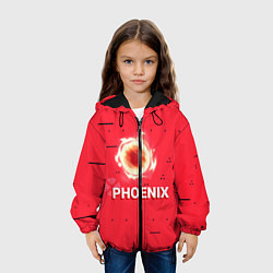 Куртка с капюшоном детская Phoenix, цвет: 3D-черный — фото 2