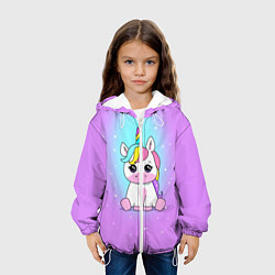 Куртка с капюшоном детская Единорог, цвет: 3D-белый — фото 2