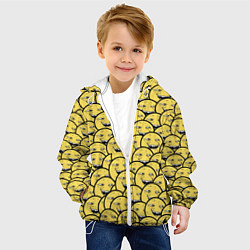 Куртка с капюшоном детская Йоба-смайлики, цвет: 3D-белый — фото 2
