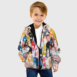 Куртка с капюшоном детская Цветные лошади, цвет: 3D-черный — фото 2