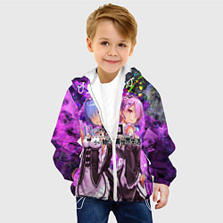 Куртка с капюшоном детская Re:Zero Жизнь с нуля, цвет: 3D-белый — фото 2