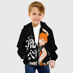 Куртка с капюшоном детская ВОЛЕЙБОЛ!! HAIKYUU!!, цвет: 3D-черный — фото 2