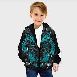 Куртка с капюшоном детская Абстракция тигр, цвет: 3D-черный — фото 2