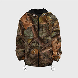 Куртка с капюшоном детская Охотничий камуфляж, цвет: 3D-черный