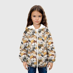 Куртка с капюшоном детская Котики муркотики, цвет: 3D-белый — фото 2