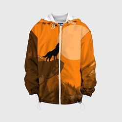 Куртка с капюшоном детская Оранжевый закат, цвет: 3D-белый