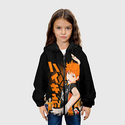 Куртка с капюшоном детская ВОЛЕЙБОЛ!! HAIKYUU!!, цвет: 3D-черный — фото 2