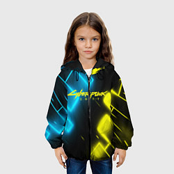 Куртка с капюшоном детская CYBERPUNK2077 КИБЕРПАНК, цвет: 3D-черный — фото 2