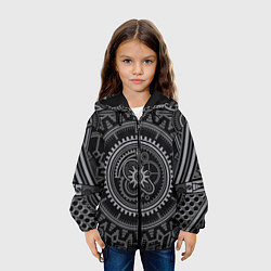 Куртка с капюшоном детская Стимпанк Механизмы, цвет: 3D-черный — фото 2