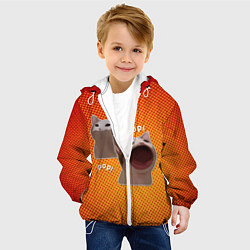 Куртка с капюшоном детская Cat Pop Мем, цвет: 3D-белый — фото 2