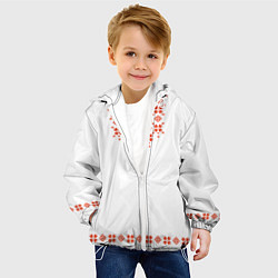 Куртка с капюшоном детская Белорусская вышиванка, цвет: 3D-белый — фото 2