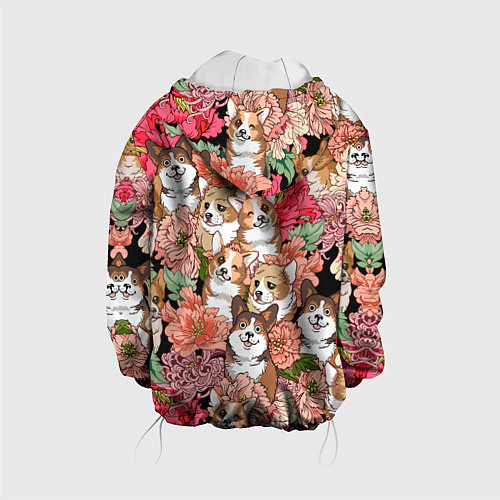 Детская куртка Корги & Цветы / 3D-Белый – фото 2