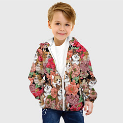 Куртка с капюшоном детская Корги & Цветы, цвет: 3D-белый — фото 2