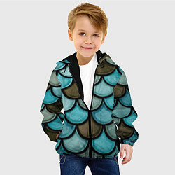 Куртка с капюшоном детская Кожа дракона, цвет: 3D-черный — фото 2