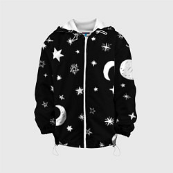 Куртка с капюшоном детская Звездное небо, цвет: 3D-белый