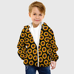 Куртка с капюшоном детская ПОДСОЛНУХИ РАСТЕНИЯ, цвет: 3D-белый — фото 2