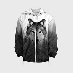 Куртка с капюшоном детская Волк, цвет: 3D-белый
