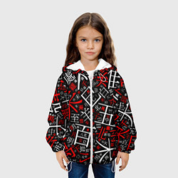 Куртка с капюшоном детская КИТАЙСКИЕ ИЕРОГЛИФЫ, цвет: 3D-белый — фото 2
