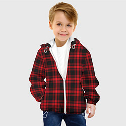 Куртка с капюшоном детская Красная клетка, цвет: 3D-белый — фото 2