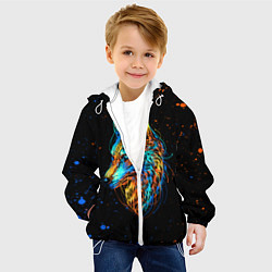 Куртка с капюшоном детская КРАСОЧНЫЙ ВОЛК, цвет: 3D-белый — фото 2