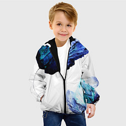 Куртка с капюшоном детская Синие цветы, цвет: 3D-черный — фото 2