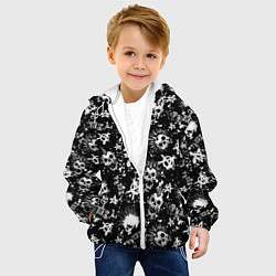 Куртка с капюшоном детская Панк, цвет: 3D-белый — фото 2