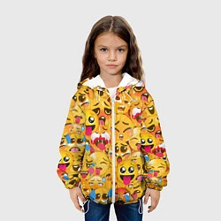 Куртка с капюшоном детская AHEGAO EMOJI, цвет: 3D-белый — фото 2
