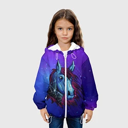 Куртка с капюшоном детская Retrowave Neon Horse, цвет: 3D-белый — фото 2