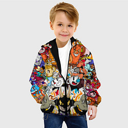 Куртка с капюшоном детская CUPHEAD, цвет: 3D-черный — фото 2