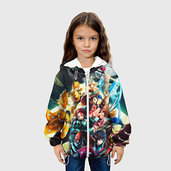 Куртка с капюшоном детская КЛИНОК РАССЕКАЮЩИЙ ДЕМОНОВ ПЕРСОНАЖИ, цвет: 3D-белый — фото 2