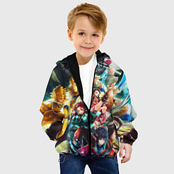 Куртка с капюшоном детская КЛИНОК РАССЕКАЮЩИЙ ДЕМОНОВ ПЕРСОНАЖИ, цвет: 3D-черный — фото 2