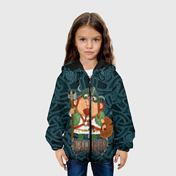 Куртка с капюшоном детская Valheim веселый викинг, цвет: 3D-черный — фото 2