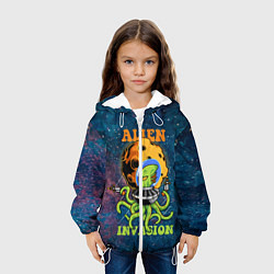 Куртка с капюшоном детская Alien Invasion, цвет: 3D-белый — фото 2