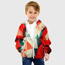 Куртка с капюшоном детская Абстракция-Геометрия, цвет: 3D-белый — фото 2