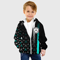 Куртка с капюшоном детская МЕРСЕДЕС AQUA BLACK GRADIENT, цвет: 3D-белый — фото 2