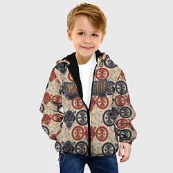 Куртка с капюшоном детская Valheim символы викингов, цвет: 3D-черный — фото 2