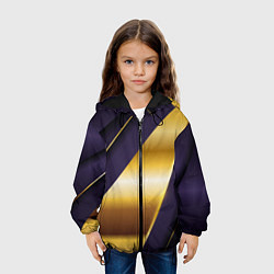 Куртка с капюшоном детская 3D luxury золото, цвет: 3D-черный — фото 2