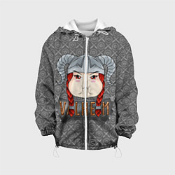 Куртка с капюшоном детская Valheim рыжая девушка викинг, цвет: 3D-белый