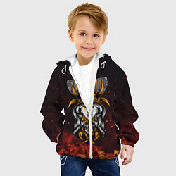 Куртка с капюшоном детская Valheim Девушка викинг, цвет: 3D-белый — фото 2