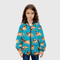 Куртка с капюшоном детская Мопсы с пиццей, цвет: 3D-черный — фото 2
