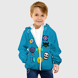 Куртка с капюшоном детская Geometry Dash: Icons, цвет: 3D-белый — фото 2