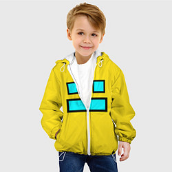 Куртка с капюшоном детская Geometry Dash Smile, цвет: 3D-белый — фото 2