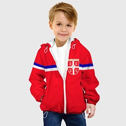 Куртка с капюшоном детская Сборная Сербии, цвет: 3D-белый — фото 2