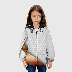 Куртка с капюшоном детская 3D WHITE & GOLD ABSTRACT, цвет: 3D-черный — фото 2